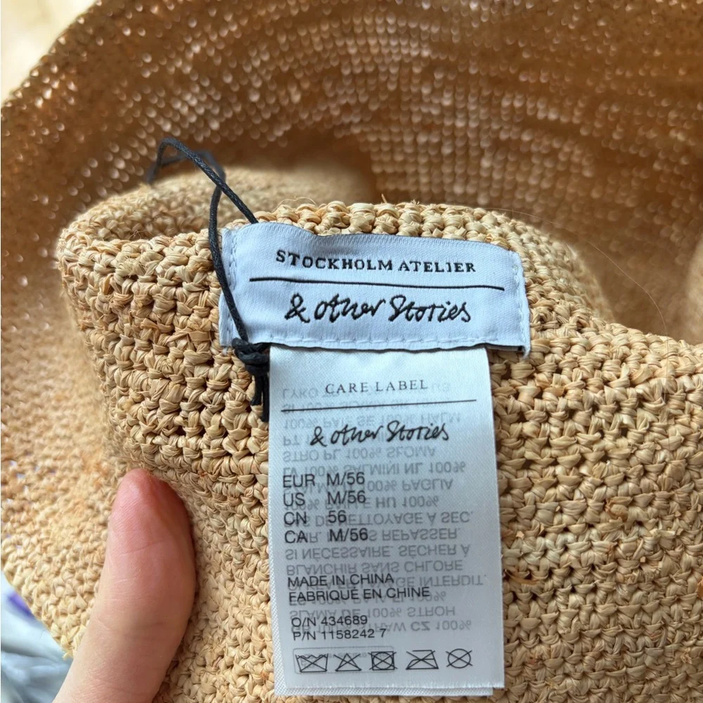 & Other Stories natural tan woven straw sun hat - Picture 6 of 7